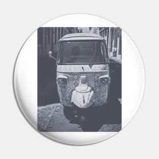 Tuk Tuk Black and White Pin