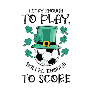 St. Patrick's Day Soccer Sport Lucky Shamrock Football T-Shirt