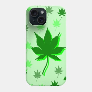 green leaves pattern design background Phone Case