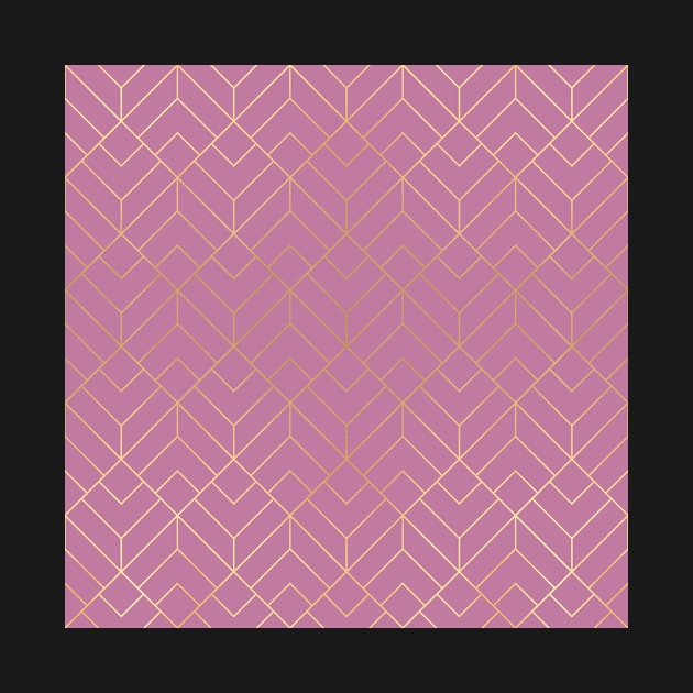 Gold & Lilac Geo Pattern by Blue-Banana