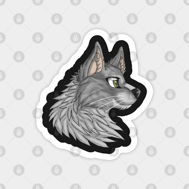 Silver Maine Coon Magnet by Bamsdrawz