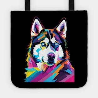 Siberian Husky Dog Pop Art Tote