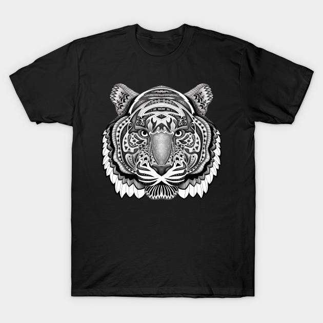 tiger face aztec pattern - Mandala - T-Shirt | TeePublic