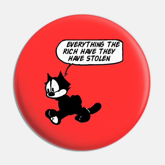 Felix the socialist cat Pin by Caleb Smith, illustrator