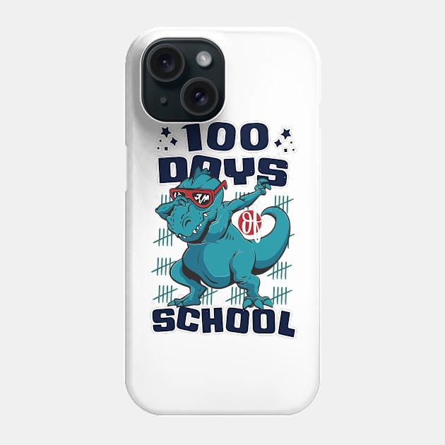 100 Days of school featuring a T-rex dino Dabbing #2 Phone Case by XYDstore