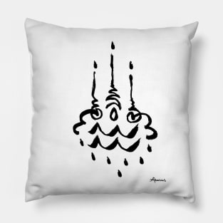 Unique Aquarius Zodiac Unalome Birthday Minimalistic Zen Goth Pillow