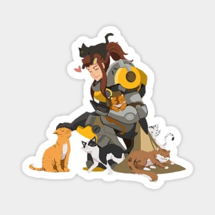 Brigitte and her Cats Magnet
