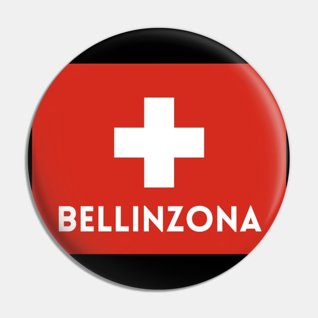 Bellinzona City in Swiss Flag Pin by aybe7elf