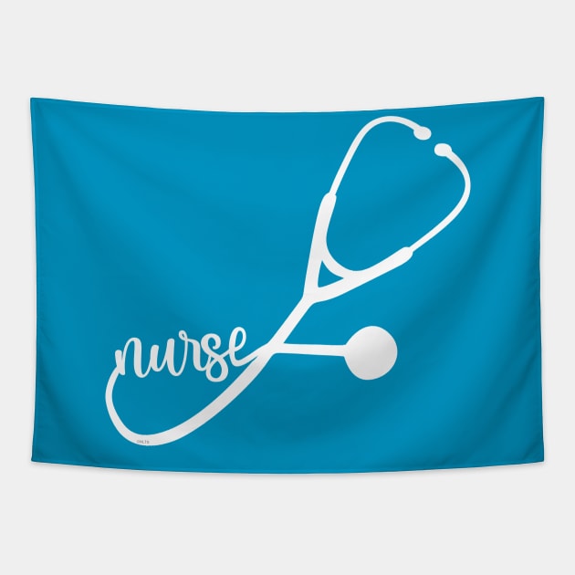 Stethoscope Nurse Script Gift Tapestry by creative