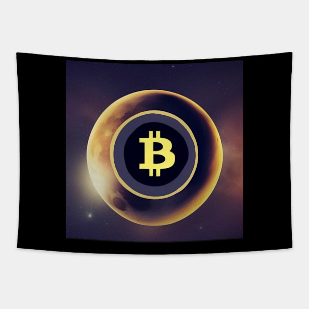 Bitcoin in Space: To the Moon Tapestry by My Tee Style