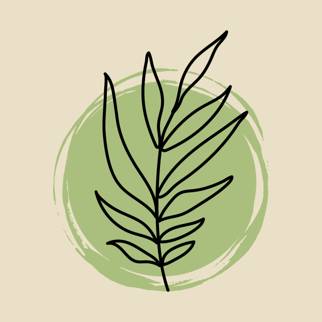 Green Plant Line Art by ThatVeganHippie