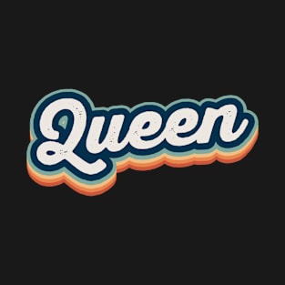 Retro Groovy Vintage Sunset Aesthetic Queen T-Shirt