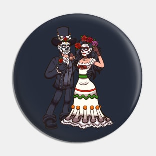 Sugar Skull Couple Pin