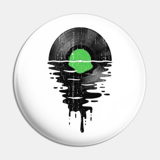 Cool Music Vinyl Retro Vintage Green Pin