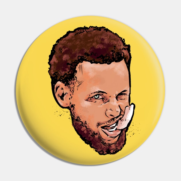 Steph Curry Comic Head Pin by Basic Lee