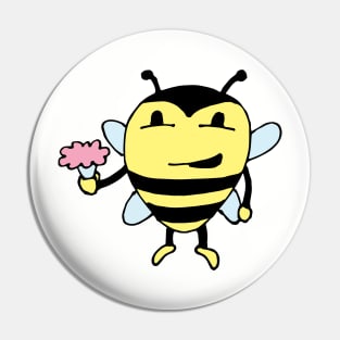 Little Bumble Bee with Flowers Pin