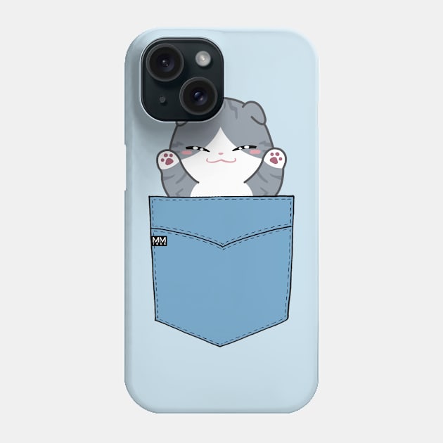 Tabby Kitty Cat Pouchie Shirt - In Pocket Phone Case by MMTees