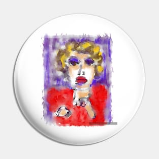 Vintage Movie Star Glamour Portrait Pin