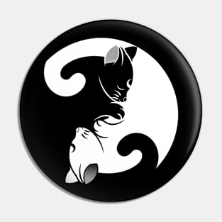 Minimalist Cat Neko YinYang Tshirt Pin