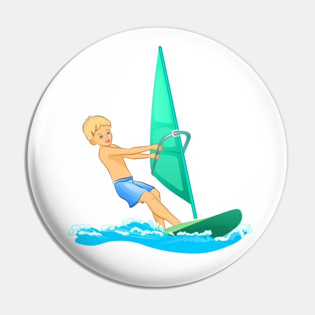 Surfer Boy Pin by designbek