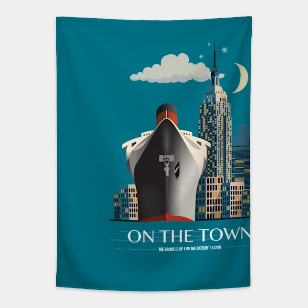 On The Town - Alternative Movie Poster Tapestry by MoviePosterBoy