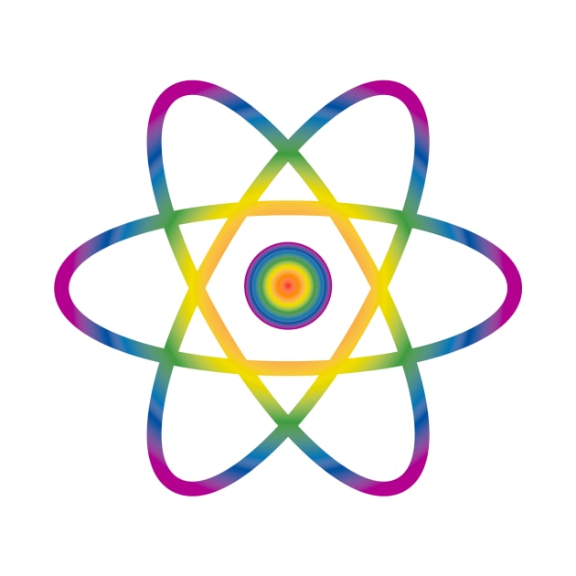 Groovy Tie Dye Rainbow Atom by sciencenotes