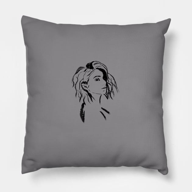 Charcoal drawing Pillow by GretchenRicht