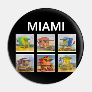 Miami - Lifeguard Towers of South Beach - WelshDesigns Pin