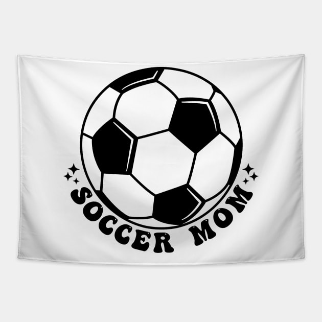 In My Soccer Mom Era Retro Groovy Soccer Mama Sports Parent Tapestry by Nisrine