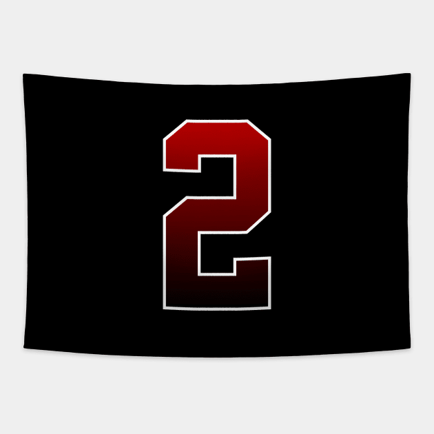 Red Number 2 Tapestry by Ericokore