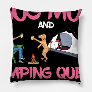 Tough enough to be a dog mom camping queen crazy enough to rock them both T-Shirt Pillow