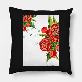 red flowers bouquet_card Pillow