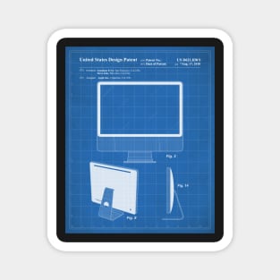 iMac Computer Patent - Apple Fan Tech Home Office Art - Blueprint Magnet