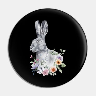 Floral Wild Rabbit Bunny Cottontail Spirit Wildlife Rescue Pin