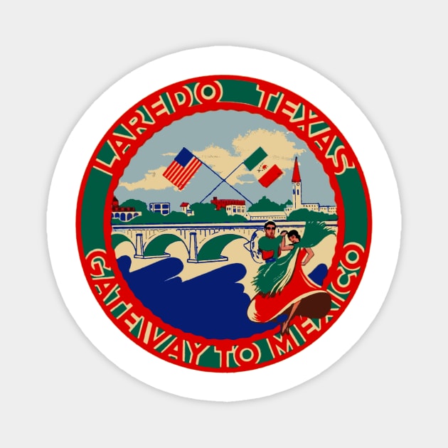 Vintage Style Laredo, Texas Design Magnet by zsonn