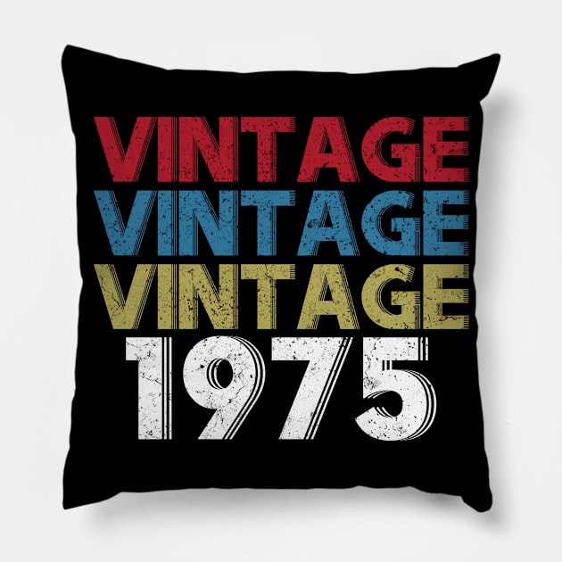 1975 - Retro Vintage Birthday Gift Pillow by ReneeCummings