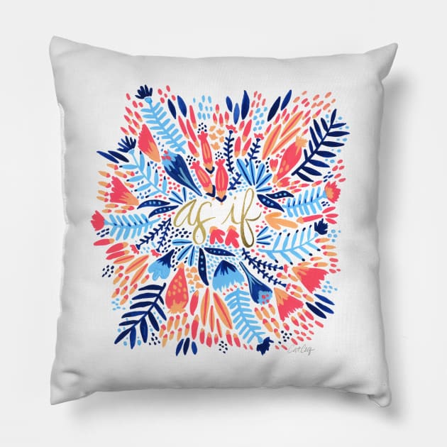 As If - Multi white Pillow by CatCoq