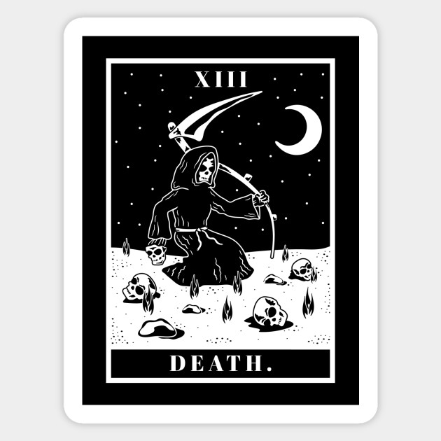 Tarot Death Card Scary Occult Fortune Teller Halloween Sticker