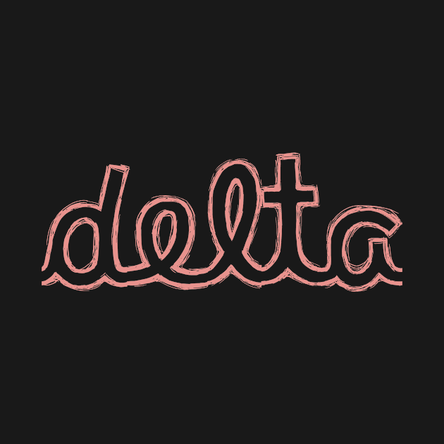 Delta Cursive Greek Letter by Rosemogo