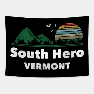 Mountain Sunset Flying Birds Outdoor South Hero Vermont Tapestry