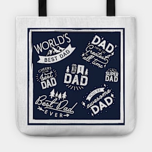 Fathers Day Text Best Father Ever Tote