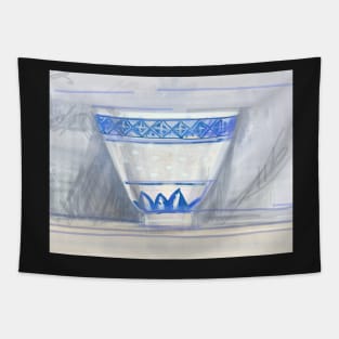 Blue and white cup Tapestry