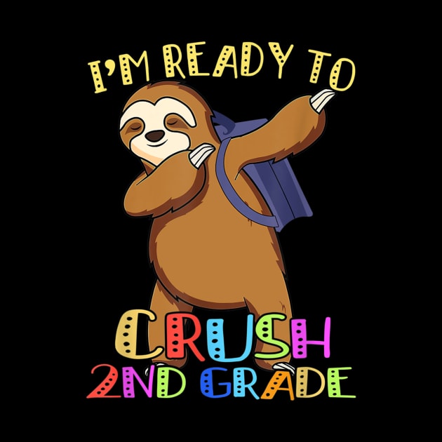 2nd Grade Dabbing Sloth Back To School Kids Girls Boys by FONSbually