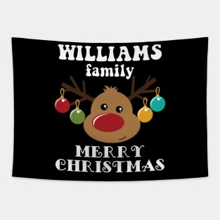 Family Christmas - Merry Christmas WILLIAMS family, Family Christmas Reindeer T-shirt, Pjama T-shirt Tapestry