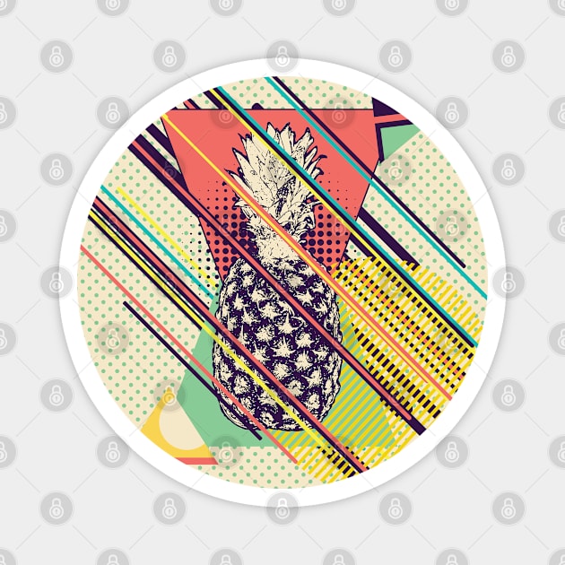 Retro pineapple pattern Magnet by AnnArtshock