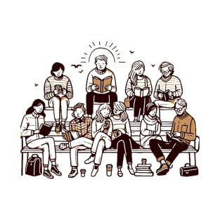 A group of people gathered to read a book T-Shirt