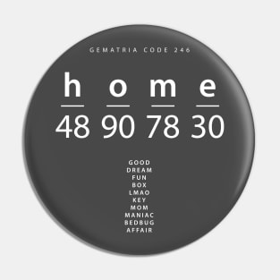 Home word code in the English Gematria Pin