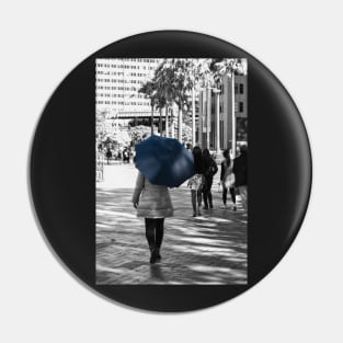 The Lady with the Blue Umbrella 2 Pin