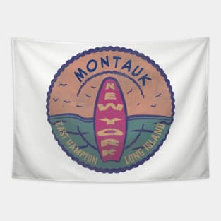 Montauk Vintage Surf Logo New York Tapestry