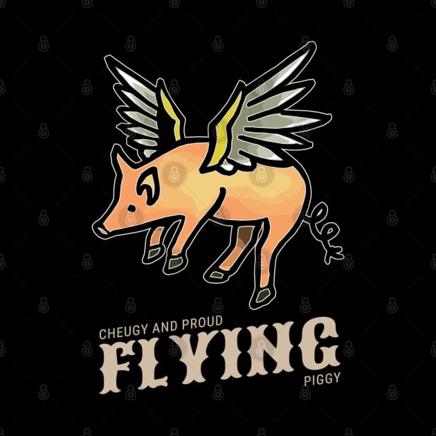 Vintage Pig Tattoo Pig Fly by KewaleeTee